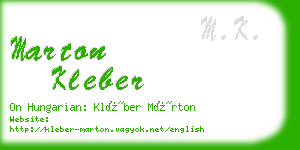 marton kleber business card